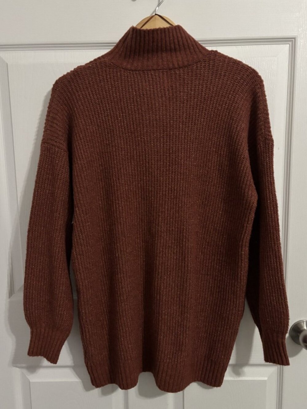 NWT Pink Republic Maternity Sweater 1/4 Zip Drop Sleeve Polyester Spandex Sz XL - Picture 2 of 5